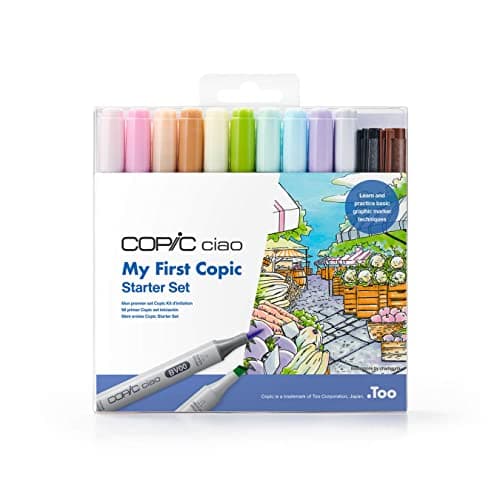 Image of Copic Ciao Coloured Marker Pen - Set of 12 My First Starter, For Art & Crafts, Colouring, Graphics, Highlighter, Design, Anime, Professional & Beginners, Art Supplies & Colouring Books