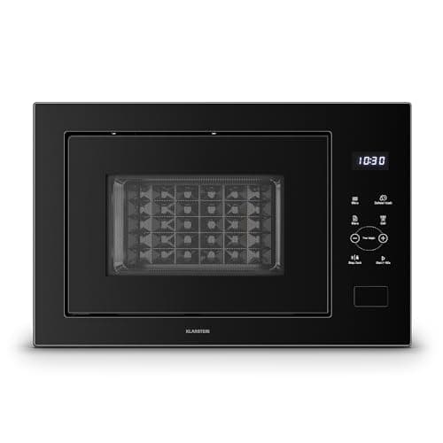 Image of Klarstein Velaire Built-in Microwave with Grill – 25L, 850W Microwave & 1200W Grill, 8 Programs, Touch Control, Stainless Steel, Integrated Microwave Oven, Black