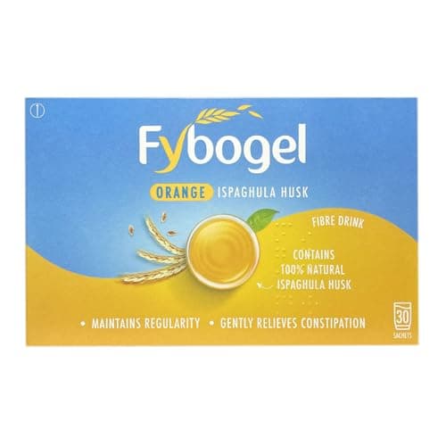 Image of Fybogel Orange 3 Pack - Natural Laxative for Gentle Constipation Relief, 90 Total Sachets, Effective Digestive Aid, Easy-to-Use Fiber Supplement, Promotes Regularity