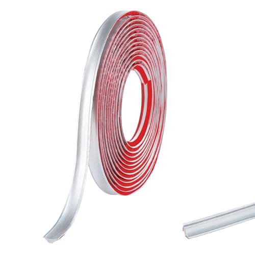 Image of Silver PVC Quadrant Trim,Flexible Laminate Beading Self Adhesive Plastic Wall Corner Edging Strip for Worktop Ceiling Floor,Caulk Moulding Skirting Board Trim(2.5M,12mm*6mm)