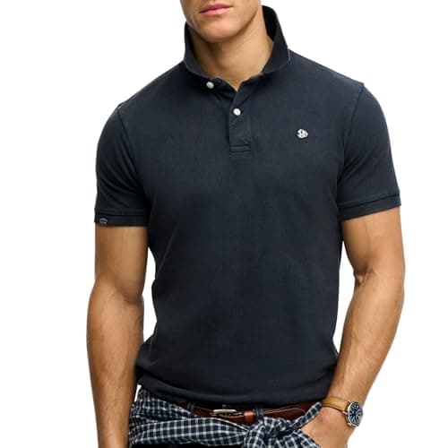 Image of Superdry Men's Vintage Destroy Polo Shirt, Eclipse Navy, S
