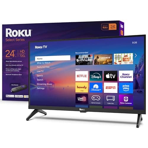 Image of Roku Smart TV 2025 – 24-Inch Select Series, 720p HD TV TV with Voice Remote – Flat Screen LED Television with Wi-Fi for Streaming Live Local News, Sports, Family Entertainment