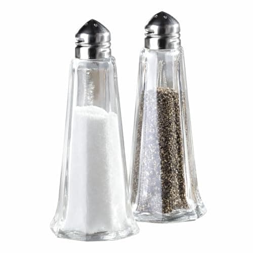Image of Glow Traditional Salt and Pepper Sets – Set of 2 Glass Lighthouse Design Salt and Pepper Pots – Perfect for Dining Table Home Restaurant Café – Easy-to-Use Salt and Pepper Shaker - Condiment Set