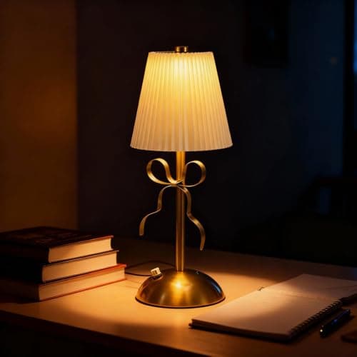 Image of KBIBCK Cordless Table Lamp, Rechargeable Bedside Lamp with 3 Color Temperatures & Stepless Touch Dimming, Protable Touch Control Table Lamp with Fabric Lampshade for Bedroom Restaurants Offices Cafe