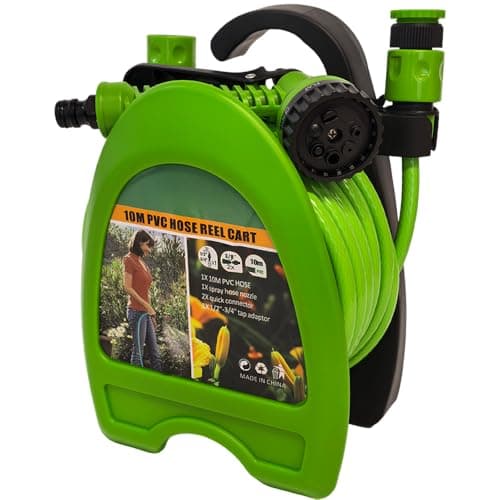 Image of Armo® 10M Mini Garden Hose Pipe 32FT Hosepipe with 7 Pattern Spray Nozzle Gun Retractable Garden Hose Reel for Patio Balconies