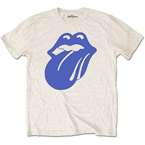 Image of The Rolling Stones Men's Blue & Lonesome 1972 Logo Regular Fit Crew Neck Short Sleeve T - Shirt, Off-White (Off-White Off-White), XX-Large (Manufacturer Size: Xx-Large)