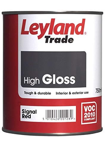 Image of Leyland Trade - High Gloss Paint - Signal Red - 12m2 Coverage - Easy Application - High Opacity - 16 Hours Recoat Time - 750ml