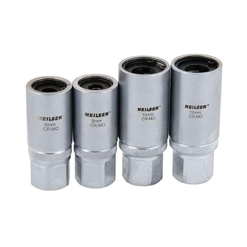 Image of Neilsen CT1580 4pc Bolt Extractor Set - 1/2" Dr Stud Extractor Set | Sizes 6–12mm | Hex End for Use with 21mm Spanner for Removing Damaged or Deformed Screws and Nuts