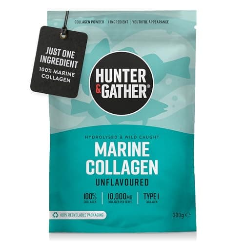 Image of Hunter & Gather Marine Collagen Powder 300g | Pure Unflavoured Premium Hydrolysed Wild Caught Marine Collagen Peptides Powder for Hair Skin Nails Muscles | Collagen Supplements for Women and Men