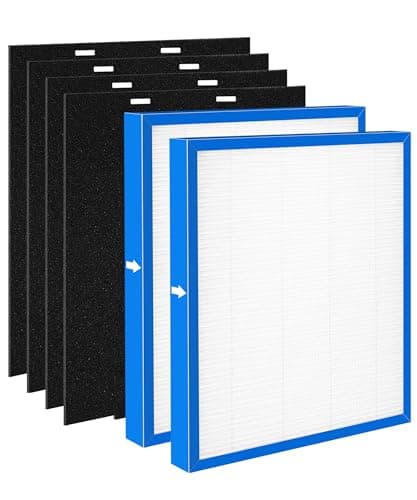 Image of Popurure AF-10FL Replacement Filter Compatible with HoMedics Air Purifier AF-10 AP-15 AR-10 Filter, Part Number AF-10FL AP-15CRF AF-15, with 2 HEPA Filter + 4 Activated Carbon Pre-filters