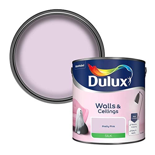 Image of Dulux Silk Emulsion Paint For Walls And Ceilings - Pretty Pink 2.5 Litres