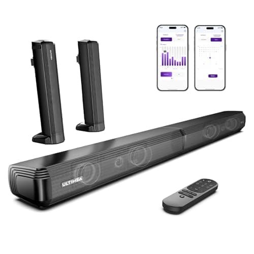 Image of ULTIMEA 2.2ch Sound Bars for TV, Peak Power 100W, App, 2-in-1 Detachable Bluetooth 5.3 Soundbar, BassMX, 3 EQ Modes, VoiceMX for Clear Dialog, HDMI/Optical/Aux/Wall Mount, Apollo S40 Pro, 2025 Version
