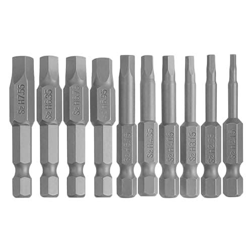 Image of Bestgle 10PCS Pentagon Screwdriver Bits Set, 1/4" Hex Shank Magnetic Security Drill Bit Set (H2.15–H7.55), 50mm Length, S2 Alloy Steel