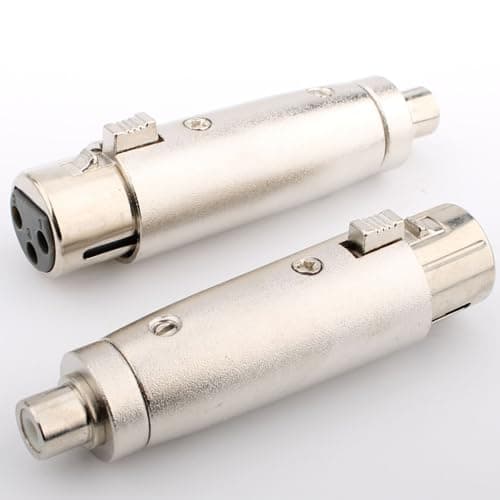 Image of VISSQH 2 pcs 3-Pin XLR plug To RCA Adapter XLR Microphone Connectors Audio Socket 3 Pin Panel Mount Microphone Cable Plug for Microphones,Amplifiers,etc.