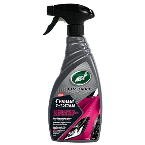Image of Turtle Wax Hybrid Solutions Ceramic 3-in-1 Car Detailer, Waterless Car Wash, Long-lasting Hydrophobic Wax Protection and High Gloss Shine, Safe For Paint, Glass, Trim and Wheels, 500ml (Pack of 1)