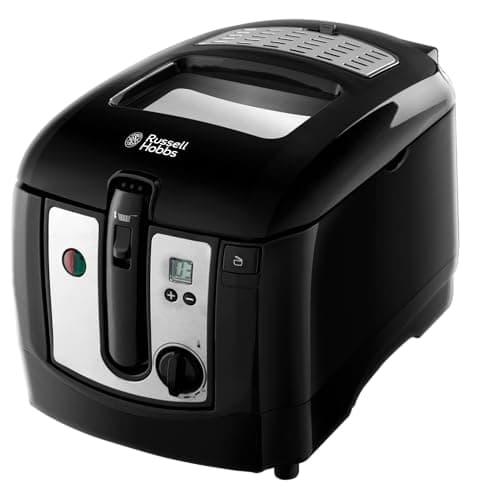 Image of Russell Hobbs Electric Deep Fat Fryer, 3L Capacity/can Cook 1.2kg Food, Digital Timer, Large Observation Window, Non-Stick Coated pan, Adjustable Thermostat, Handle Lift System, 2300W, 24580