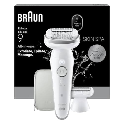 Image of Braun Silk·épil 9 Epilator for Women, 9-041, Silver - Pivoting Head for Easy Hair Removal, Wet & Dry Use, Shaver Head, Trimmer Comb, Lasting Smooth Skin