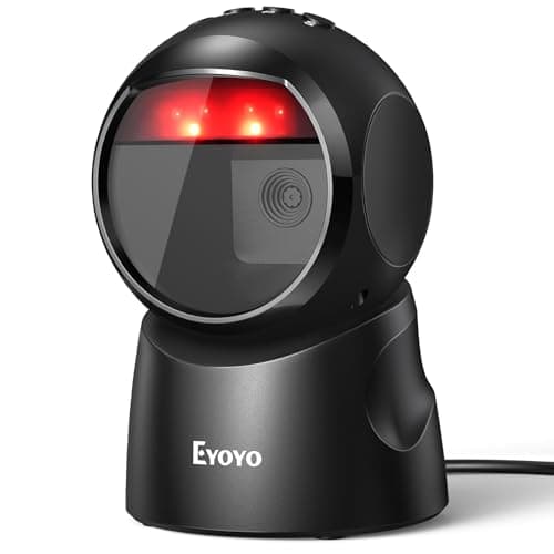 Image of Eyoyo 2D USB Barcode Scanner, Hands-Free Desktop Automatic Omnidirectional QR Code Scanner, Wired Bar Code Reader with 1D 2D Mode Switch Button for Retail, Supermarket, Warehouse, Library, POS Systems