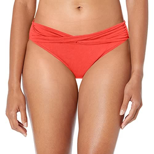 Image of Seafolly Twist Band Hipster Women's Swimming Costume Bottoms, Red (Chilli Chilli), 18
