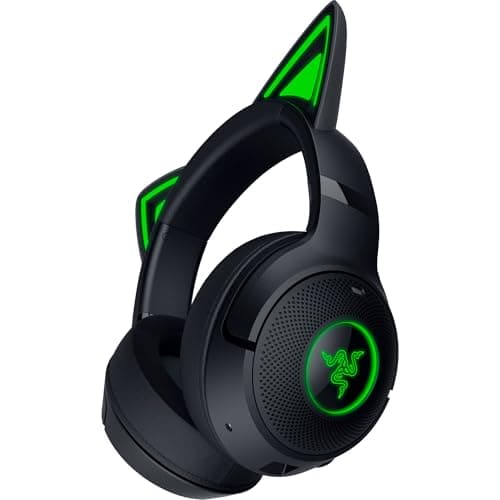 Image of Razer Kraken Kitty V2 BT - Wireless Bluetooth RGB Headset with Kitty Ears for gaming and streaming (325 g, TriForce 40 mm Drivers, Bluetooth 5.2, Noise-cancelling Mics, 40-hour Battery Life) Black