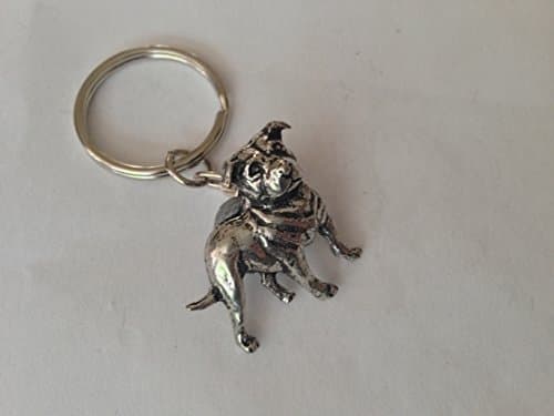 Image of D17 Staff Bull Terrier made of fine English Pewter on a split ring key-ring Handmade with prideindetails gift packed handmade in sheffield