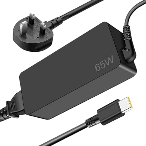 Image of 65W USB C Laptop Charger for Lenovo ThinkPad Yoga T14 T14s T15 T480 T480s T490 T490s T580 T590 L13 E15 Thinkbook 13s 14 14s 15 G2 Chromebook C330 S330 100e 500e 300e AC Adapter Power Supply UK Cord