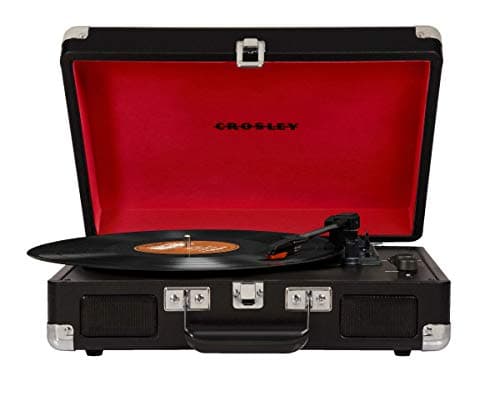 Image of Crosley Cruiser Deluxe Vintage 3-Speed Bluetooth Suitcase Turntable, Black
