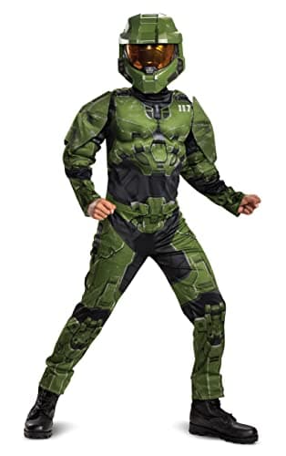 Image of Disguise Official Deluxe Halo Master Chief Costume Kids, Master Chief Armour Childrens Halo Costume for Boys Fancy Dress Up Outfit World Book Day Week Birthday Small