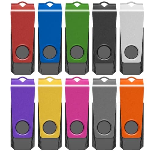 Image of TEWENE USB Memory Stick 32GB USB Stick 3.0 Flash Drive 10-Pack,Thumb Drive Pen Drive,Usb Storage with Key Ring and Sticker for Computers, Cars and TVs