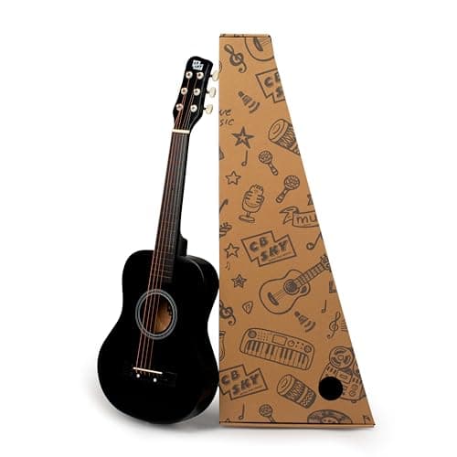 Image of CB SKY 30" Black Junior / Student Acoustic Guitar / Beginner / Children Music Instrument (76.2 cm)