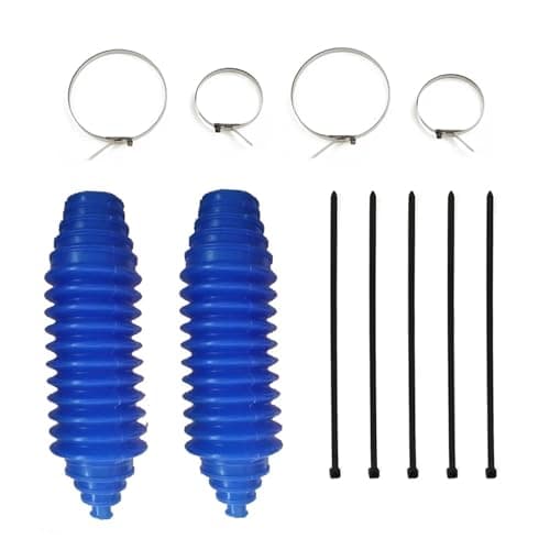 Image of CV Boots,Drive Shaft Joint kit 2 Set Universal Blue Silicone Rack Pinion Steering Gaiter Boots+Cable Ties+Clamp Kit For Car Parts