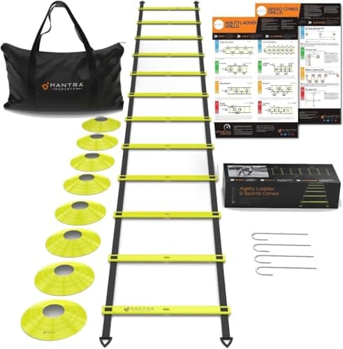 Image of Football Training Equipment for Kids, Agility Ladder & Football Cones for Football Training, Football Training Cones Training Set, Goalkeeper Training Equipment & Football Coaching Equipment for Rugby
