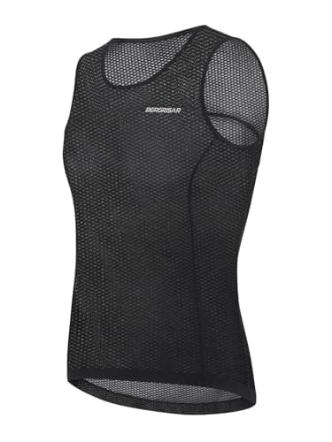 Image of BERGRISAR Mesh Cycling Base Layer Men Sleeveless Cycling Vest Anti-Sweat Quick Dry Bike Running Gym Undershirt Black Large