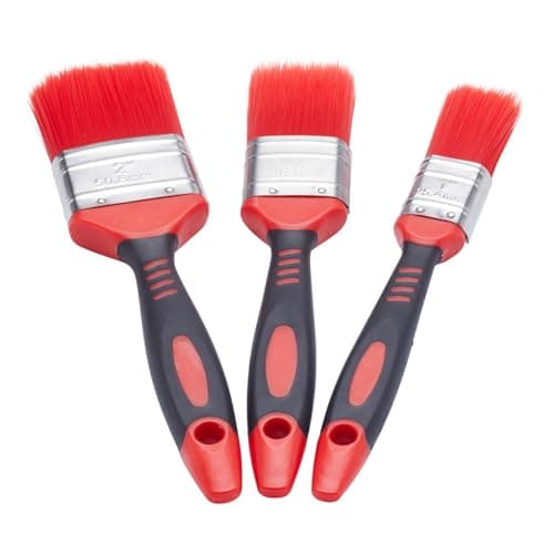 Image of Fit For The Job Paint Brush Set 3 Pack – No Bristle Loss, Soft Grip Handles – 1", 1.5" & 2" Brushes for Walls, Ceilings, Gloss & Woodwork – DIY Decorating Brushes for Emulsion, Satin & Varnish