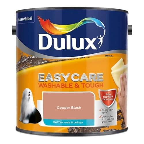 Image of Copper Blush Dulux Easycare Matt Emulsion Paint 2.5L – Washable & Stain Resistant, Durable Matt Finish, Quick Dry, Low Odour Interior Wall & Ceiling Paint