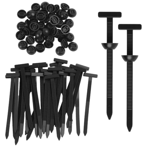Image of 100Pcs Nylon Universal Cable Tie Buckle Zip Tie Clips, Self-Locking Fasteners with Pin and Button, UV Resistant Zip Tie Rivets for Car Bumper Trunk Fender Undertray Radiator Panel 9×0.5cm