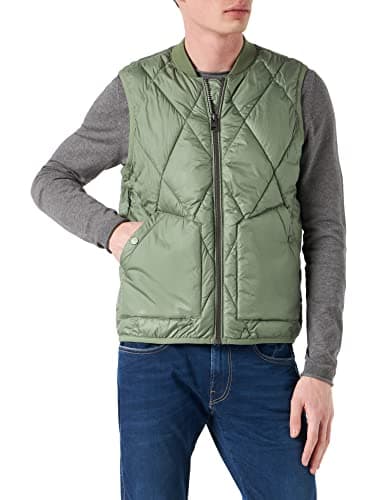 Image of s.Oliver Men's 130.12.202.16.155.2109250 Sleeveless Vest, Khaki/Olive, L