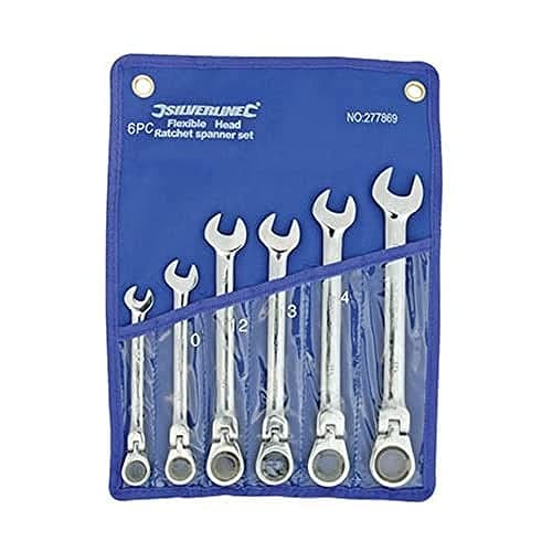 Image of Silverline 277869 Flexible Head Ratchet Spanner Set 6pce 8 - 17 mm
