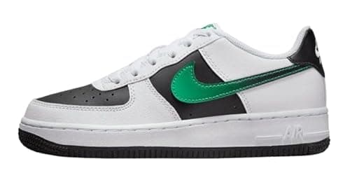 Image of NIKE Force 1 LV8 2 GS Grade School Trainers Sneakers Fashion Shoes FZ4353 (White/Black/Green 100) Size UK4 (EU36.5)