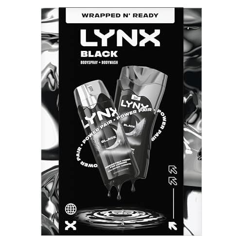 Image of Lynx Black Duo Gift Set with a body wash and a body spray perfect for any occasion 2 piece