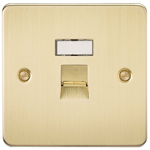 Image of Knightsbridge FPAVRJ45BB Flat Plate Rj45 Network Outlet-Brushed Brass, 230 V