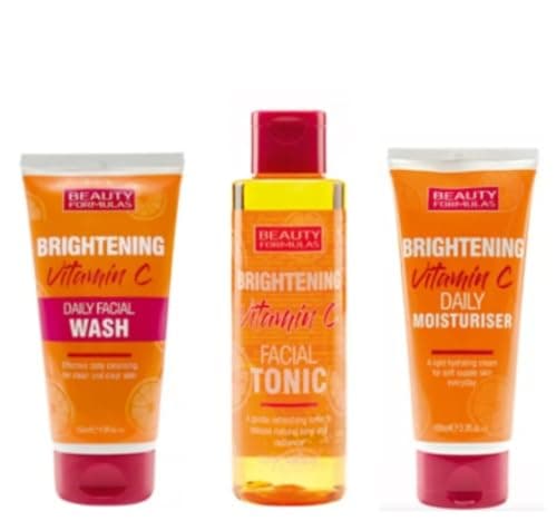 Image of Beauty Formulas BRIGHTENING VITAMIN C Bundle BRIGHTENING Facial Tonic 150ml, Facial Wash 150ml, Daily Moisturiser 100ml, 3 Pieces