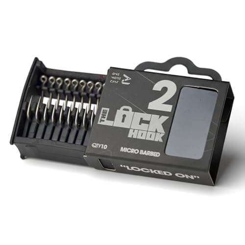 Image of OMC Lock Hooks - Barbed & Barbless Carp Hooks, Sizes 2, 4, 6 & 8 - Aggressive Curve, Wide Gape Hook with Needle Point, Strong Forged Steel - Ideal for Rigs, Bottom Baits & Wafters
