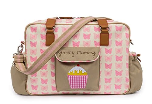 Image of Pink Lining Baby Diaper Bag, Yummy Mummy (Pink Butterflies)