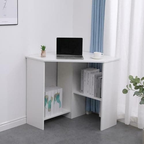 Image of Home Source Computer Desk PC Laptop Table Home Office Study Gaming, White, Corner