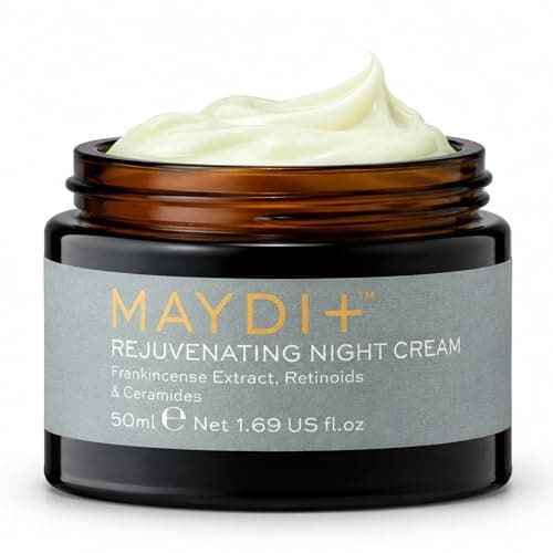 Image of MAYDI+ Rejuvenating Night Cream - Renew+ - BFE-01 Anti Aging Night Cream for Women with Retinoids & Ceramides - Supports Overnight Collagen, Renewal & Barrier Strength - Vegan & Cruelty-Free - 50 ml