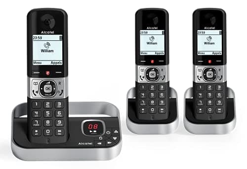 Image of ALCATEL F890 Voice Trio - DECT Wireless Landline Phone with Answering Machine