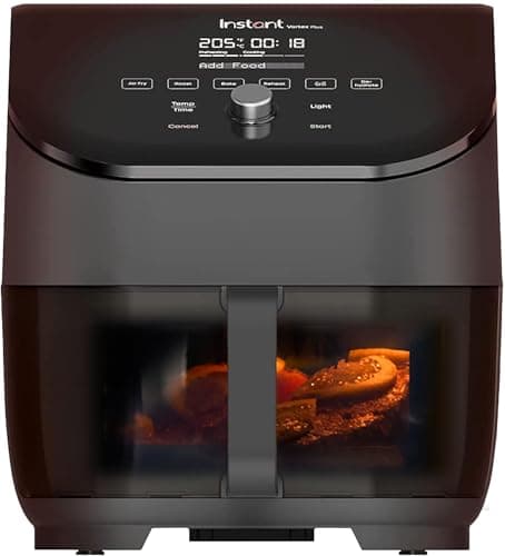 Image of Instant Vortex Digital Air Fryer with Single ClearCook Drawer and 6 Smart Programmes - Air Fry, Bake, Roast, Grill, Dehydrate, Reheat, Large Capacity - 5.7L, Black - 1700W