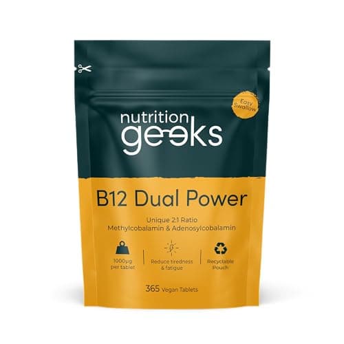 Image of Vitamin B12 Tablets High Strength - 1 Year Supply (365 Tablets) - 1000mcg Dual Power B12 Vitamin Complex with Methylcobalamin & Adenosylcobalamin - Vegan Supplement - (Packaging Design May Vary)
