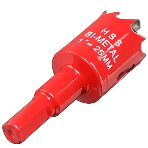 Image of 25mm Hole Saw for Wood, HSS Bi-Metal Hole Cutter for Pipe Vent, Separate Drill Bit with Hex Shank, ideal for Cutting Plasterboard, Timber, Perspex and Plastic